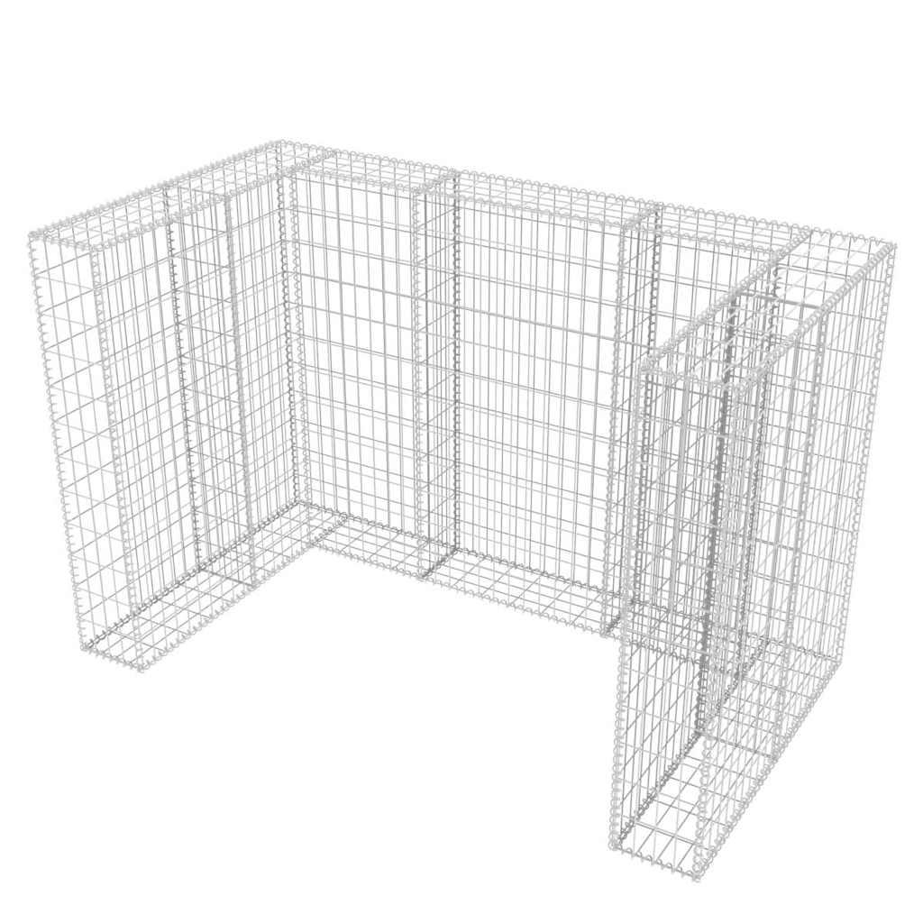 Gabbione in Rete in Acciaio per 2 Cassonetti 180x100x120 cm - homemem39