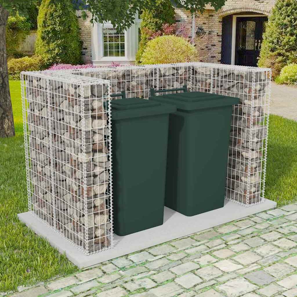 Gabbione in Rete in Acciaio per 2 Cassonetti 180x100x120 cm - homemem39