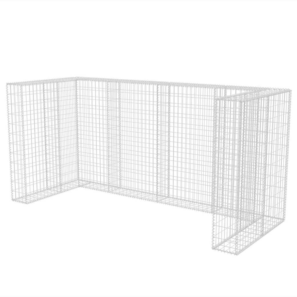 Gabbione in Rete in Acciaio per 3 Cassonetti 250x100x120 cm - homemem39