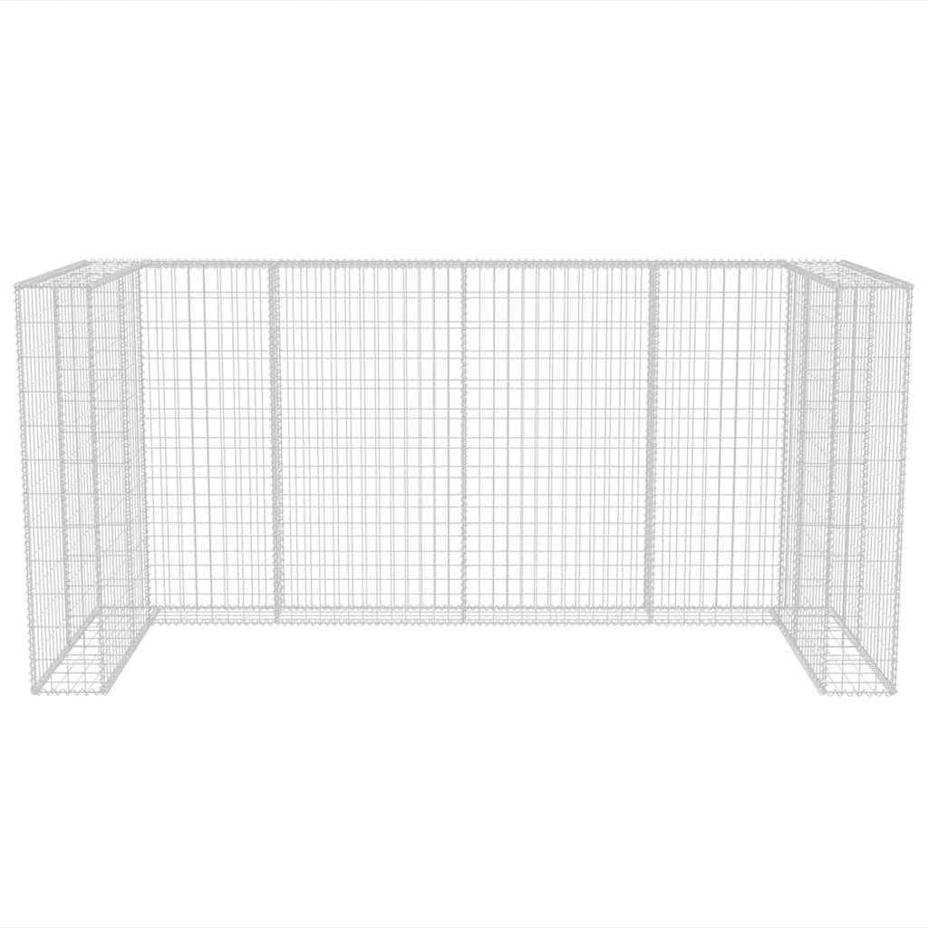 Gabbione in Rete in Acciaio per 3 Cassonetti 250x100x120 cm - homemem39