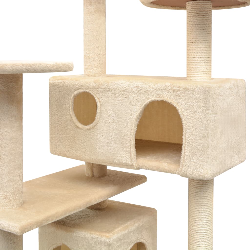Albero per Gatti con Tiragraffi in Sisal 125 cm Beige - homemem39