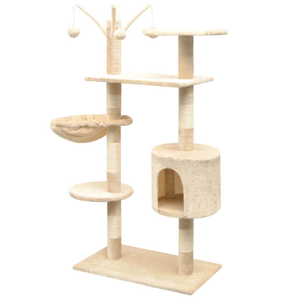 Albero per Gatti con Tiragraffi Sisal 125 cm Beige - homemem39