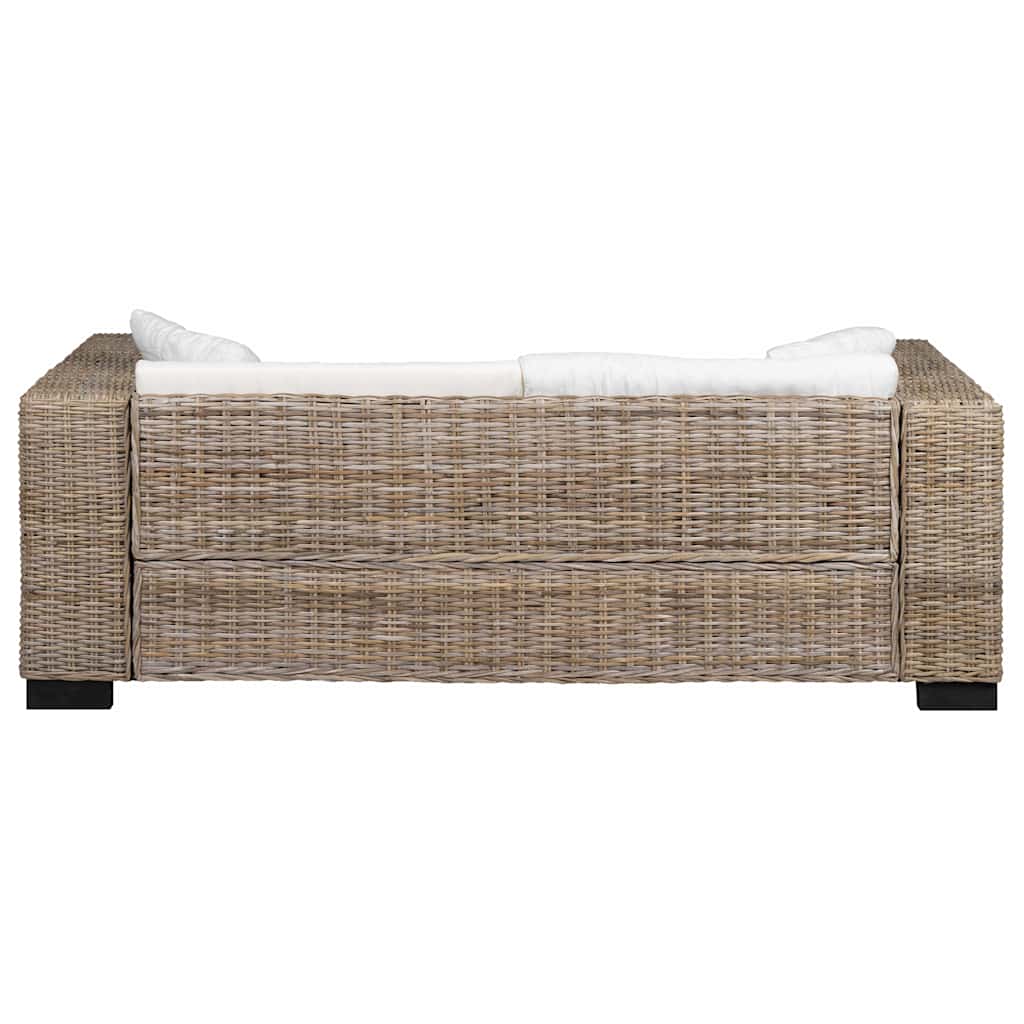 Divano a 3 Posti 8 pz in Rattan Naturale - homemem39