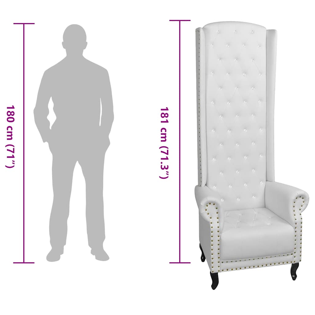 Poltrona a Schienale Alto Bianca in Similpelle - homemem39