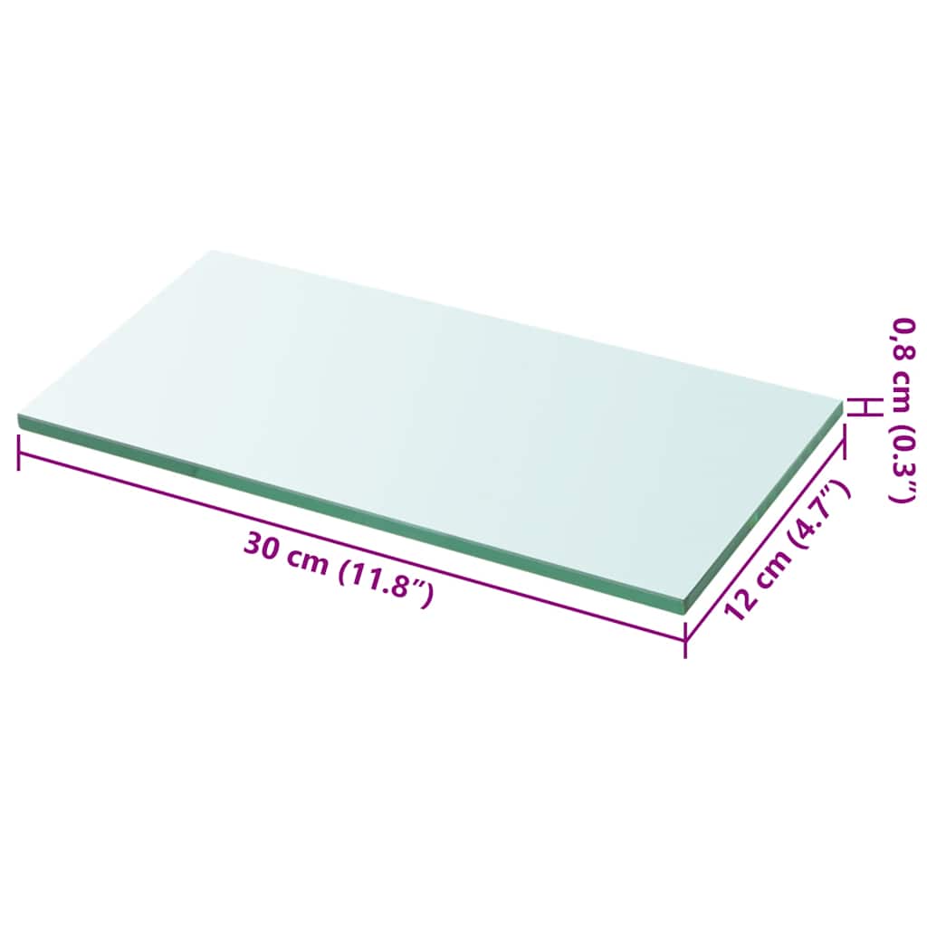 Mensola in Vetro Trasparente 30x12 cm - homemem39
