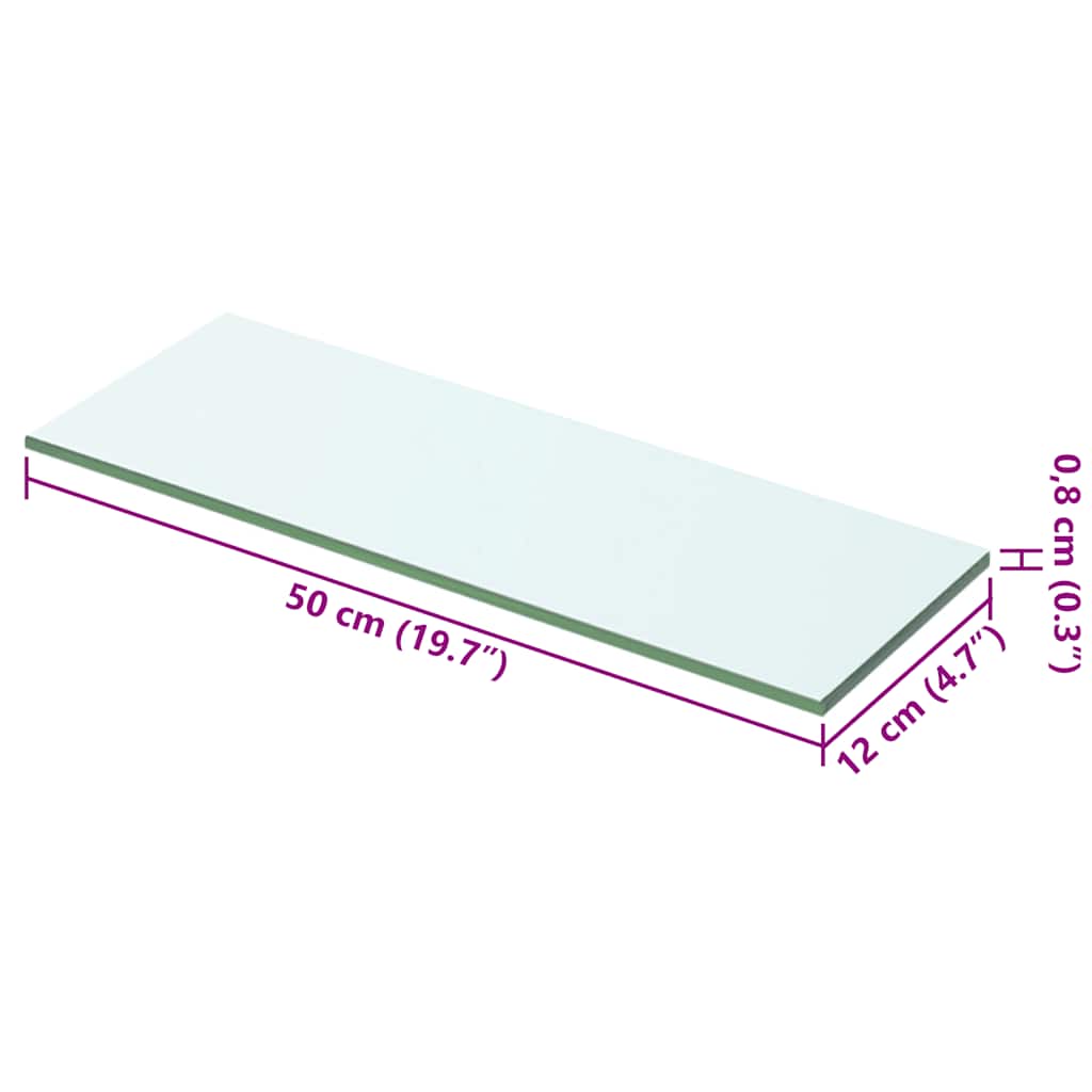 Mensola in Vetro Trasparente 50x12 cm - homemem39