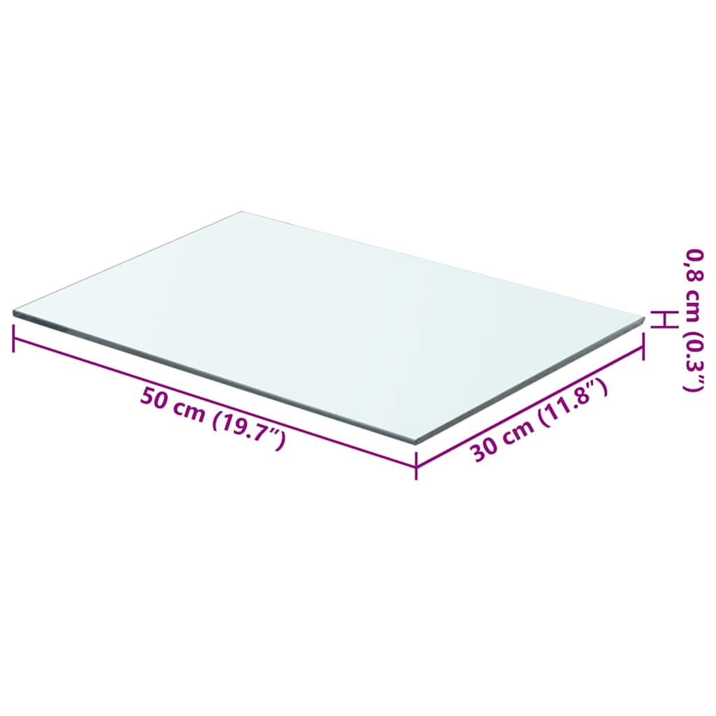 Mensola in Vetro Trasparente 50x30 cm