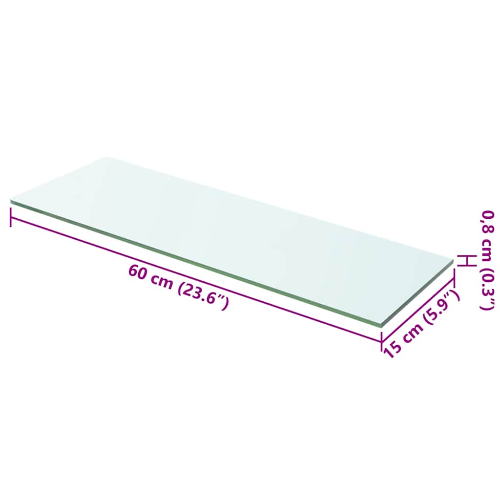 Pannello Mensola in Vetro Trasparente 60x15 cm | homemem39