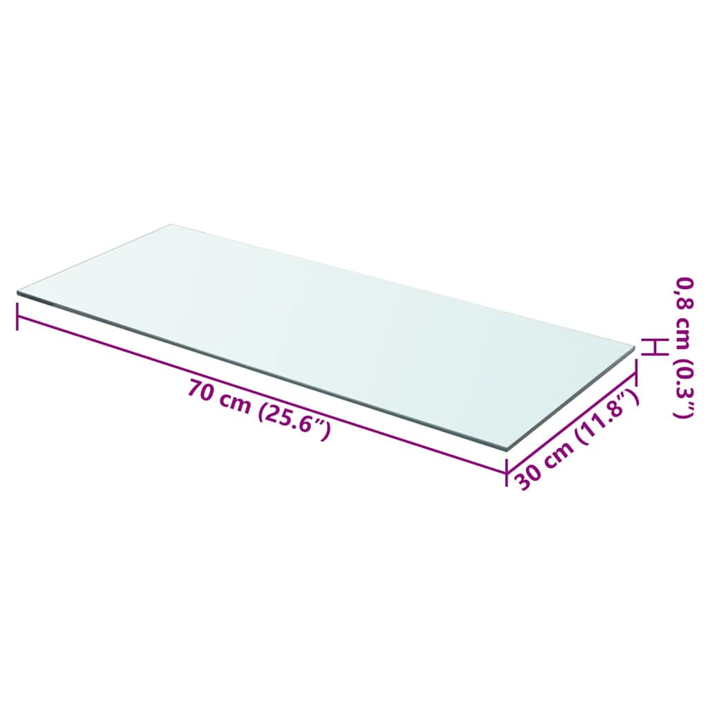 Mensola in Vetro Trasparente 70x30 cm - homemem39