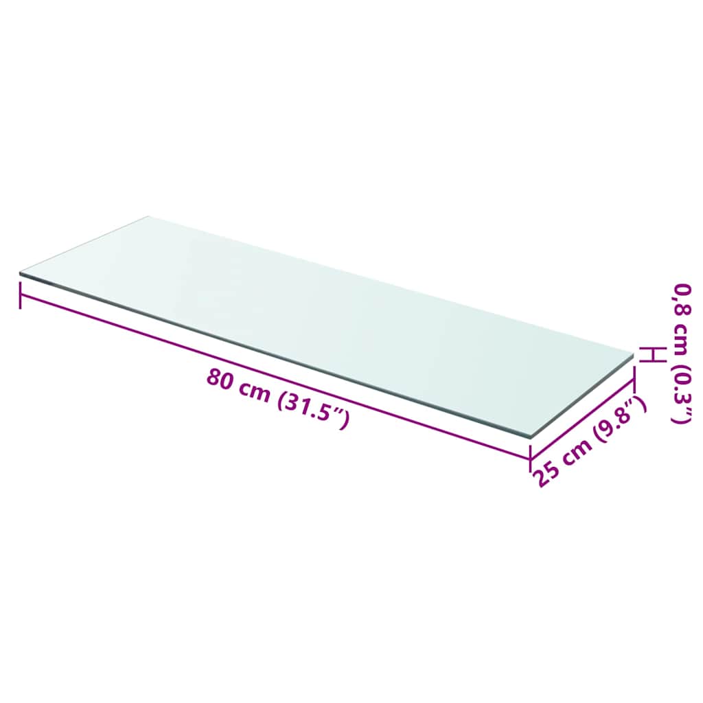 Mensola in Vetro Trasparente 80x25 cm - homemem39