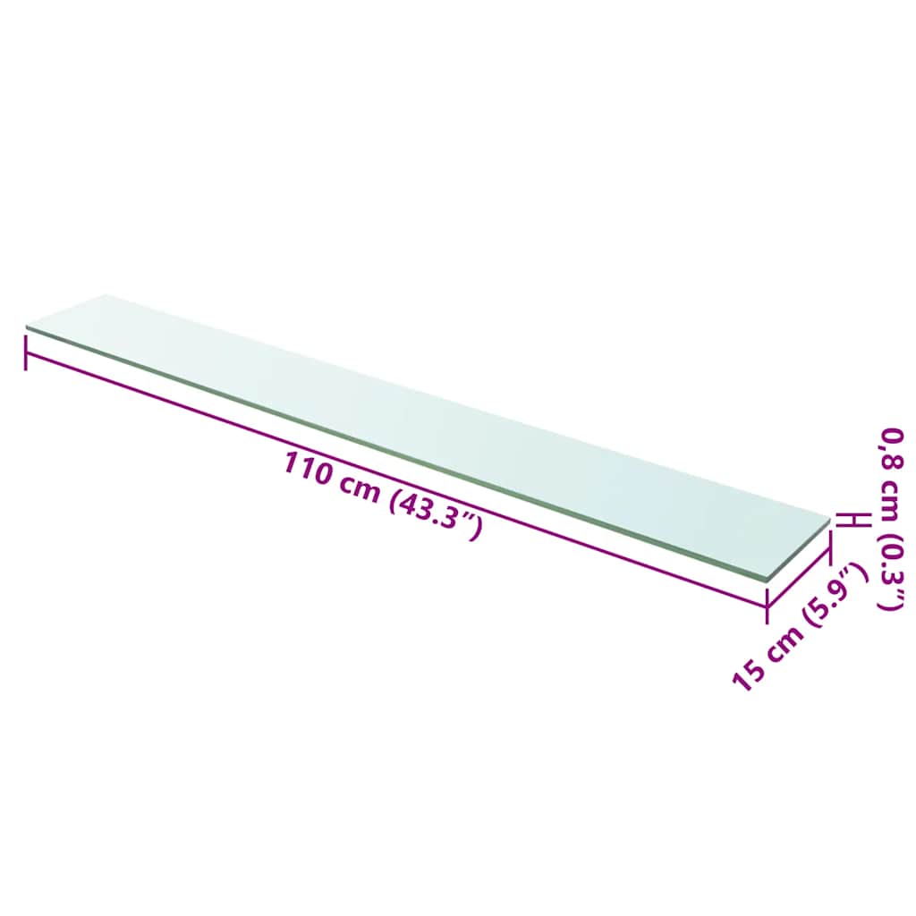 Lastra in Vetro Trasparente 110x15 cm - homemem39
