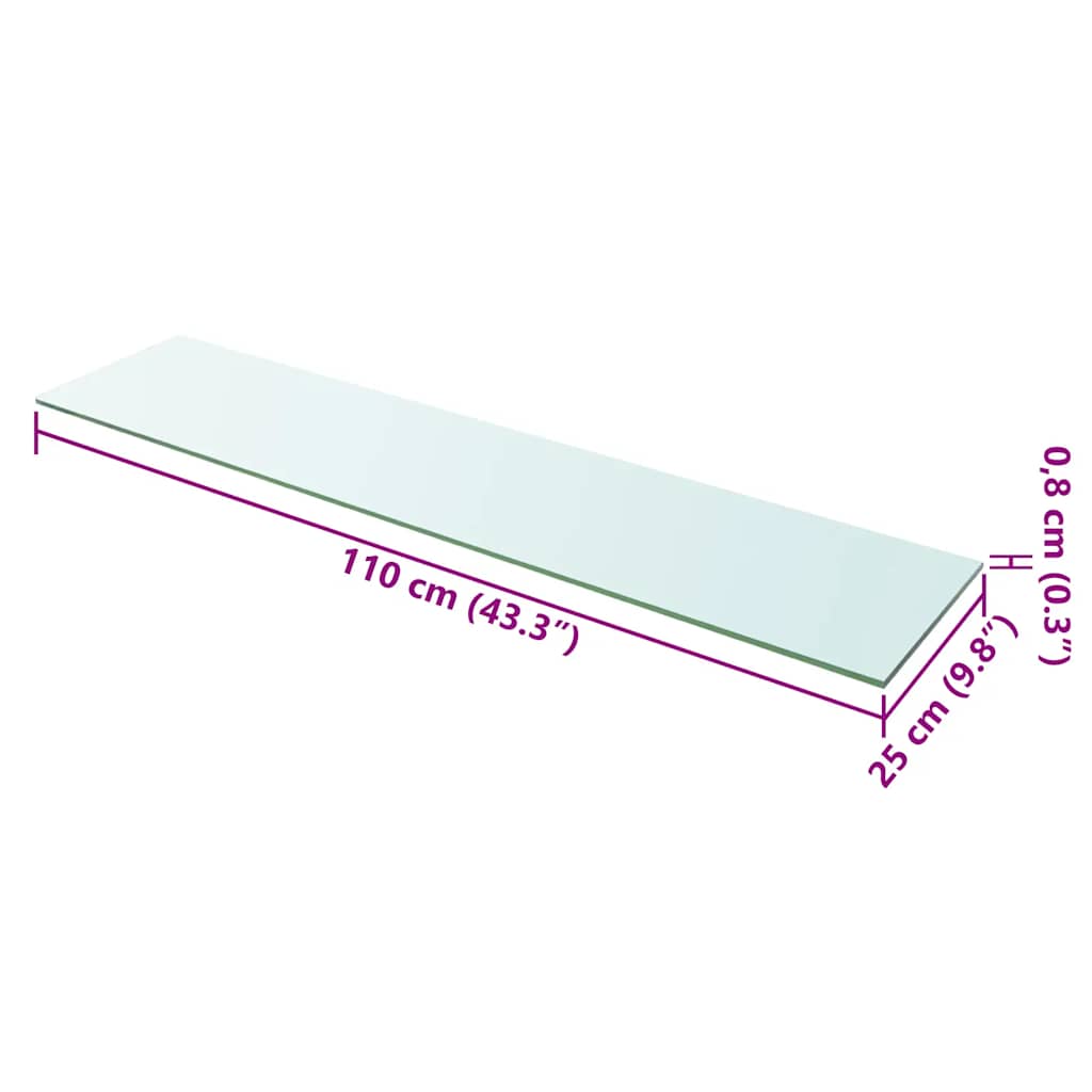Mensola in Vetro Trasparente 110x25 cm - homemem39