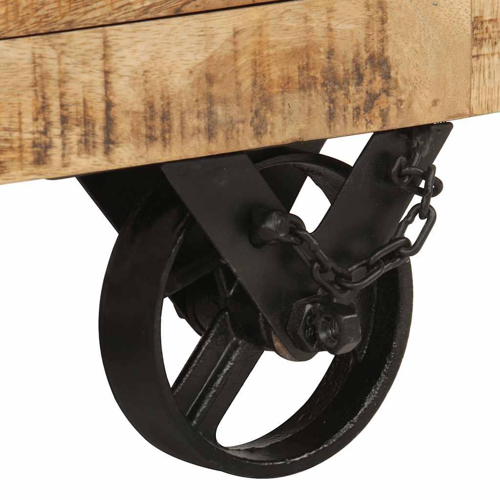 Tavolino da Salotto in Legno di Mango Grezzo 70x70x40 cm - homemem39