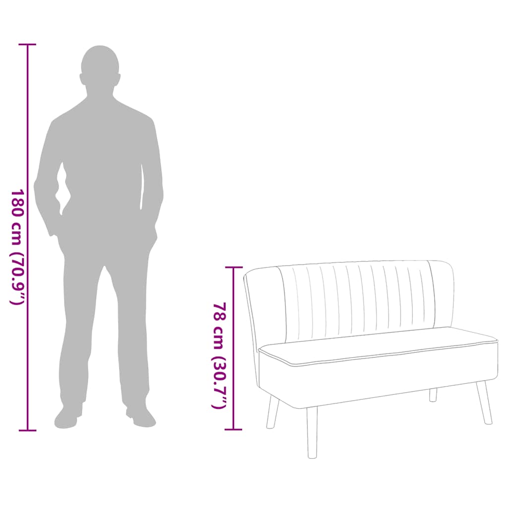 Stoffsofa 117x55,5x77 cm Dunkelgrau