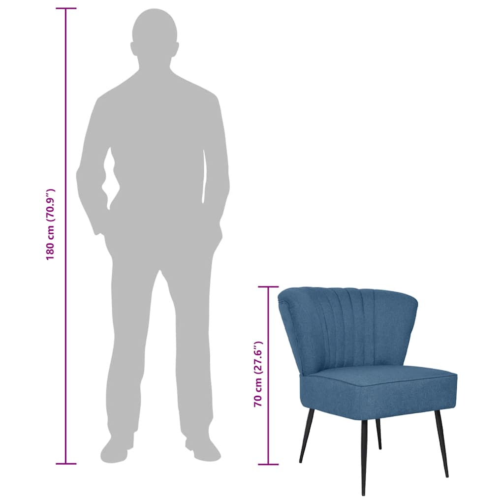 Sedia da Cocktail Blu in Tessuto