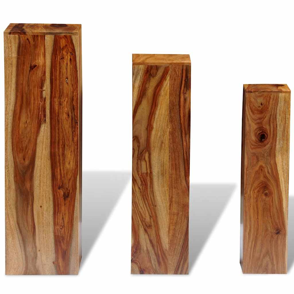 Supporti per Piante 3 pz in Massello di Acacia Marrone - homemem39