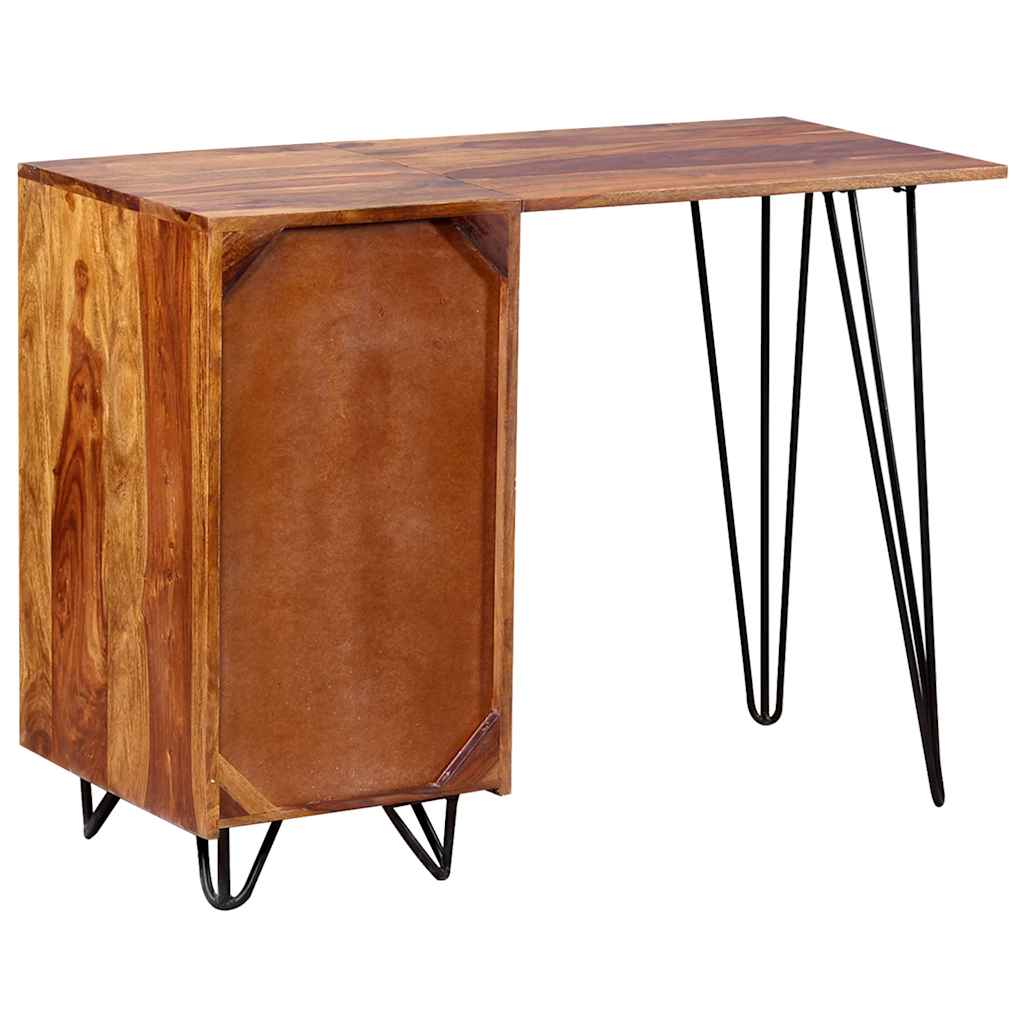Scrivania con 1 Cassetto 1 Armadietto Legno Massello Acacia - homemem39