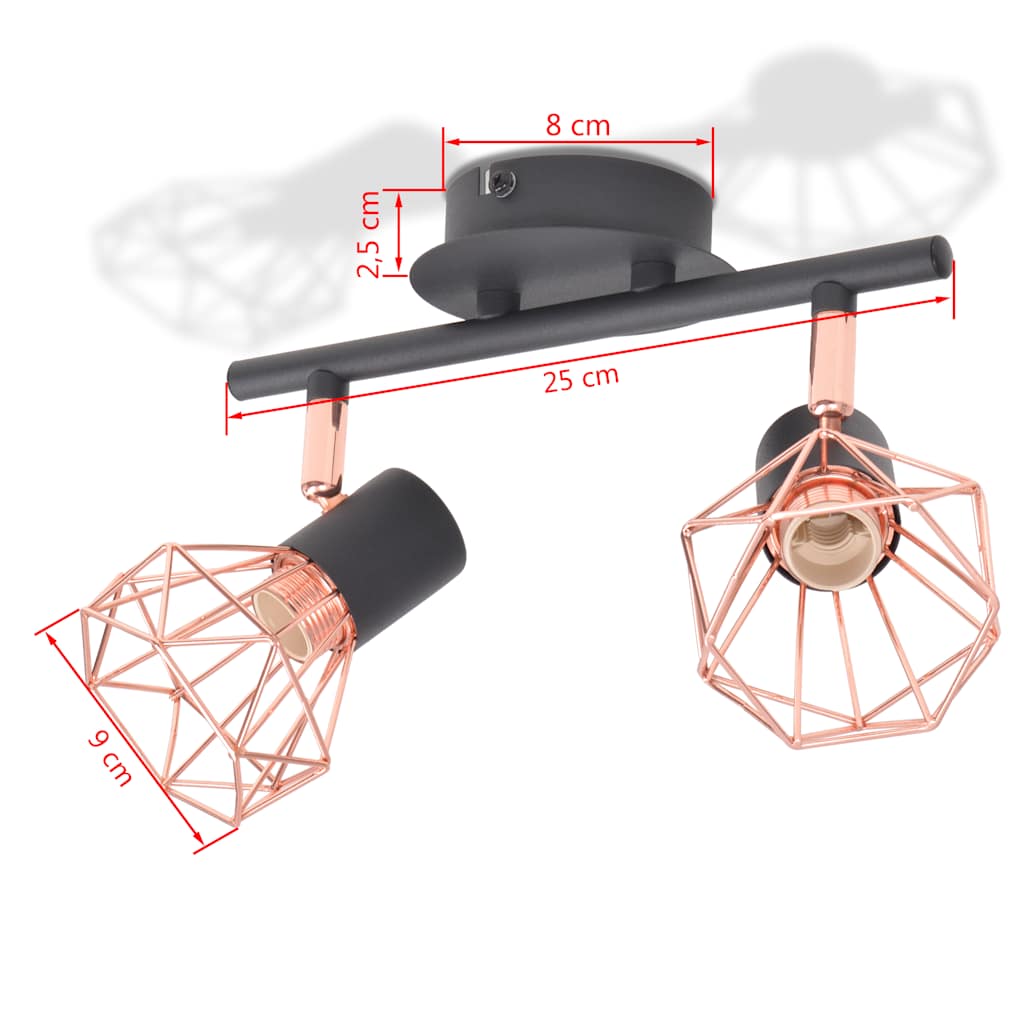 Plafoniera con 2 Lampadine a LED a Incandescenza 8 W - homemem39