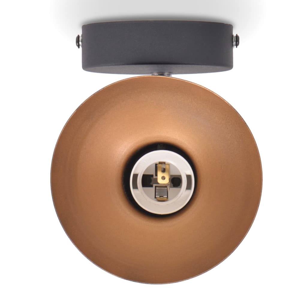 Applique 2 pz per 2 Lampadine E27 Nero e Oro - homemem39