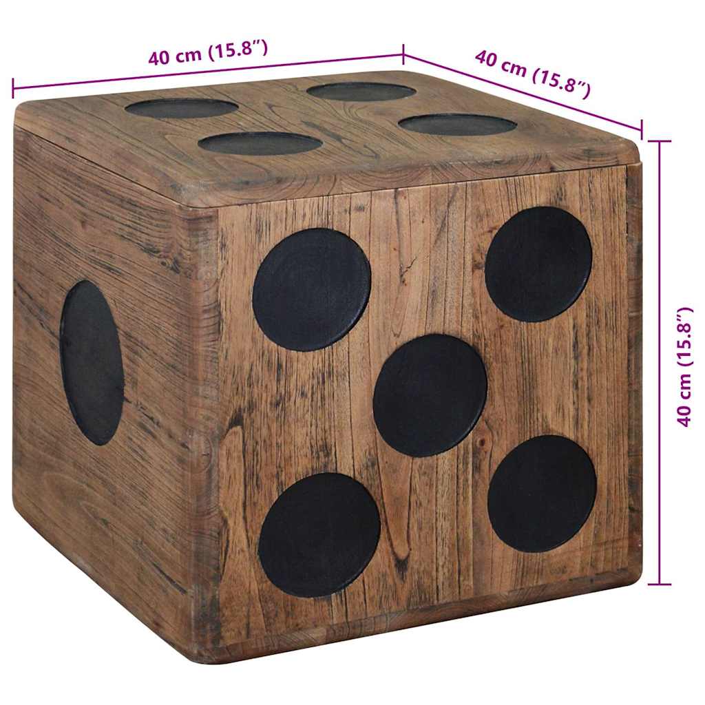 Scatola in Legno di Mindi 40x40x40 cm Design a Forma di Dado