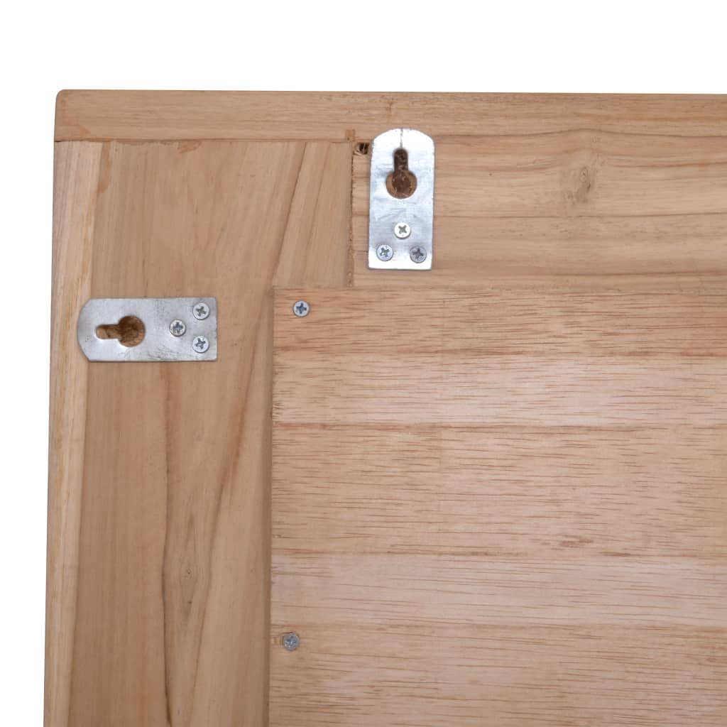 Specchio Decorativo in Legno di Teak 90x60 cm Rettangolare - homemem39