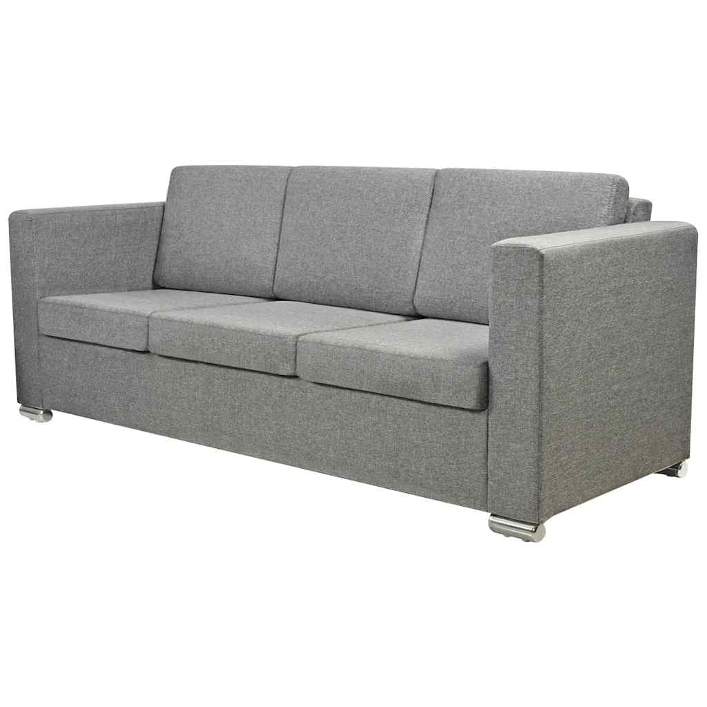 2 Pz Set di Divani in Stoffa Grigio Chiaro | homemem39