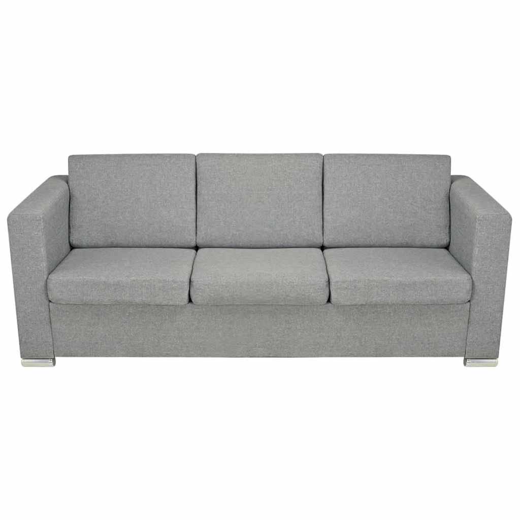 3 Pz Set di Divani in Stoffa Grigio Chiaro | homemem39