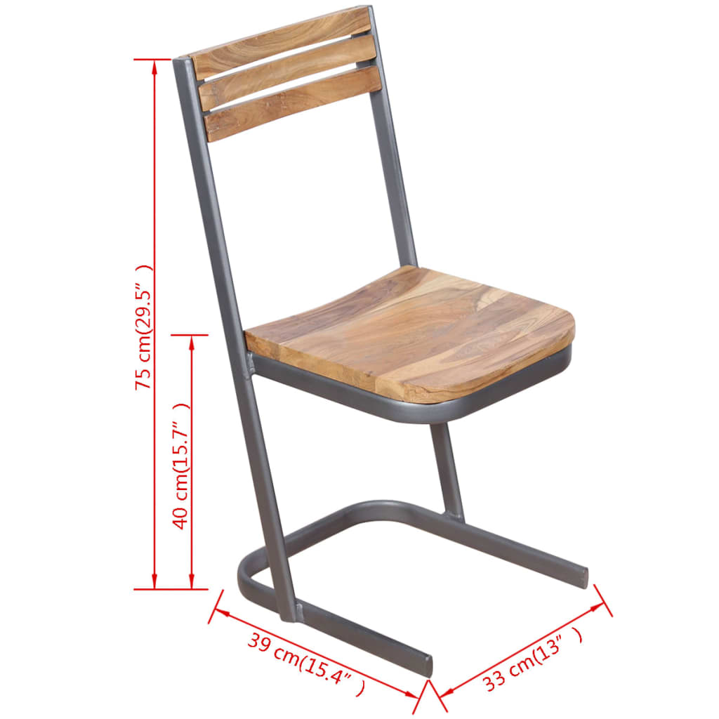 Sedie da Pranzo 6 pz in Legno Massello di Teak | homemem39