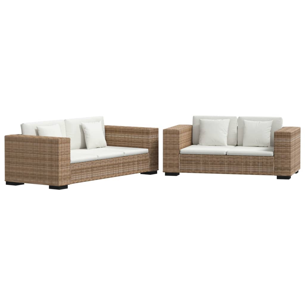 Set Divani a 2 Posti e 3 Posti in Vero Rattan - homemem39