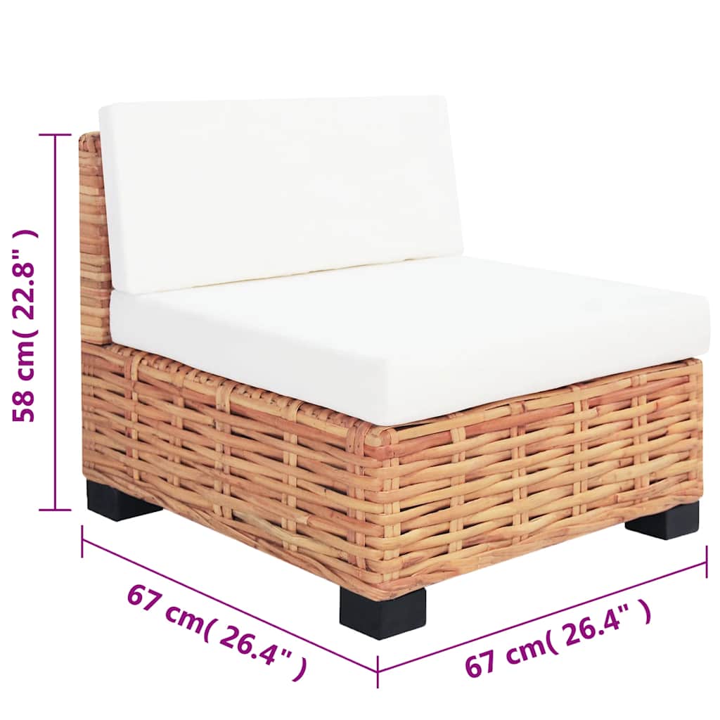 Set Divano 18 pz in Rattan Naturale