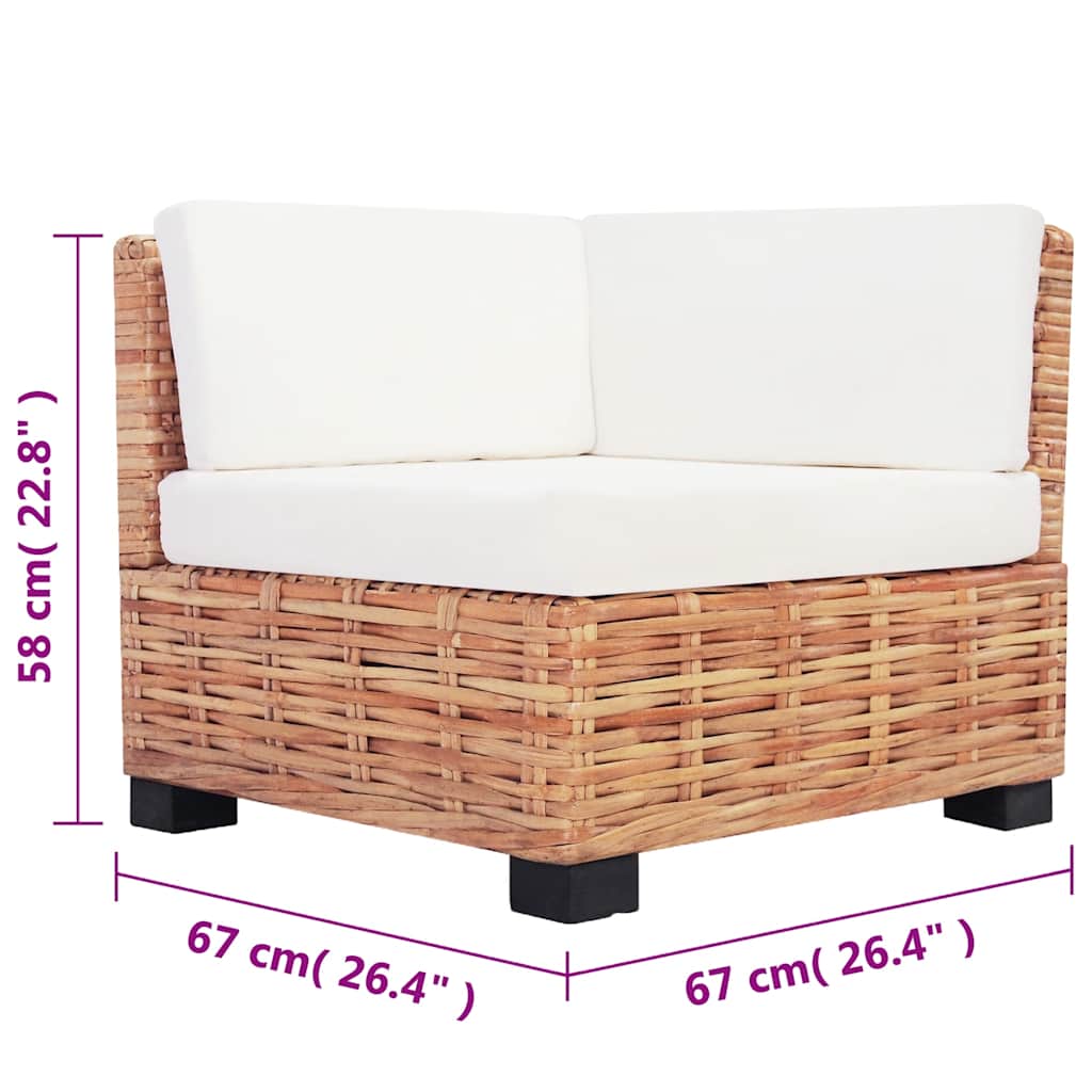 Set Divano 14 pz in Rattan Naturale - homemem39
