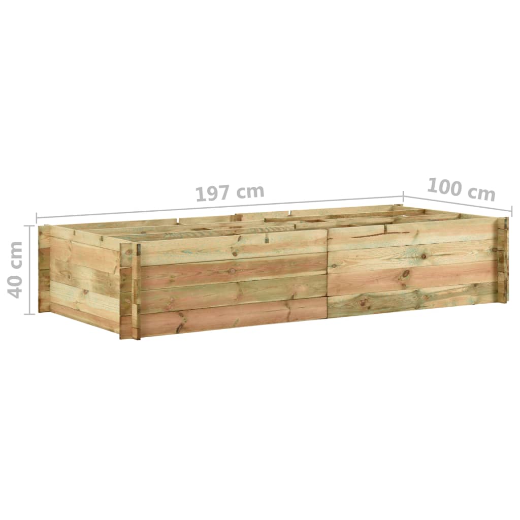 Fioriera Giardino Letto Vegetale in Legno di Pino 197x100x40cm | homemem39