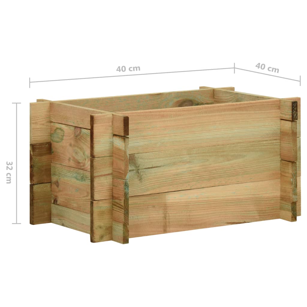 Fioriera Giardino Letto Vegetale Legno Pino Impregnato 40 cm | homemem39