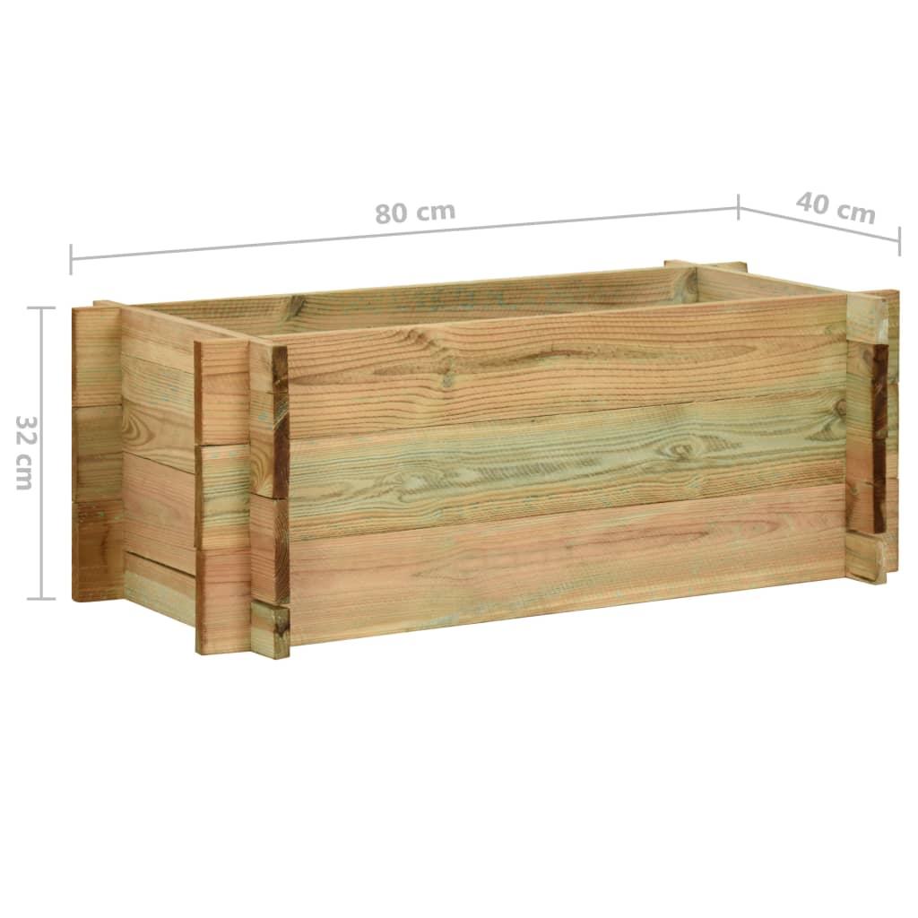 Fioriera Giardino Letto Vegetale in Legno Pino Impregnato 80 cm | homemem39