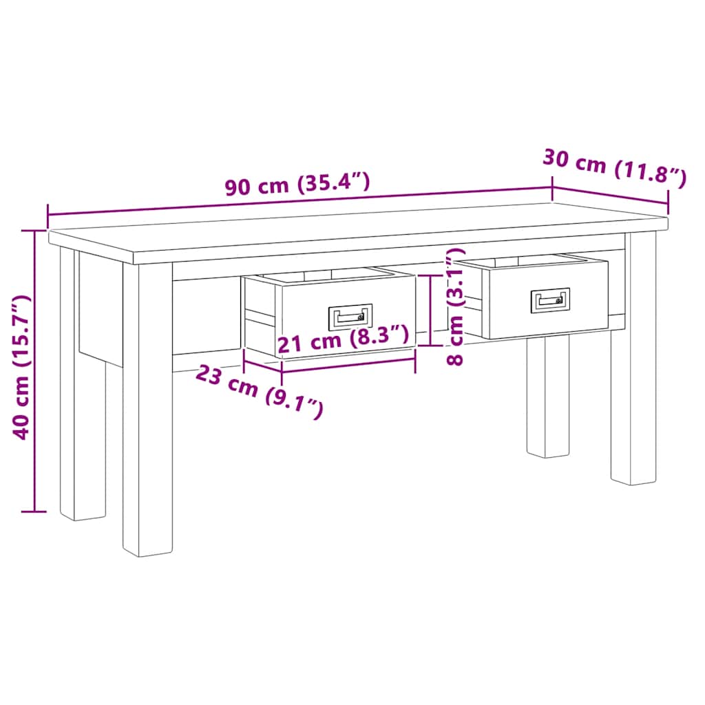Panca in Legno Teak 90x30x40 cm | homemem39