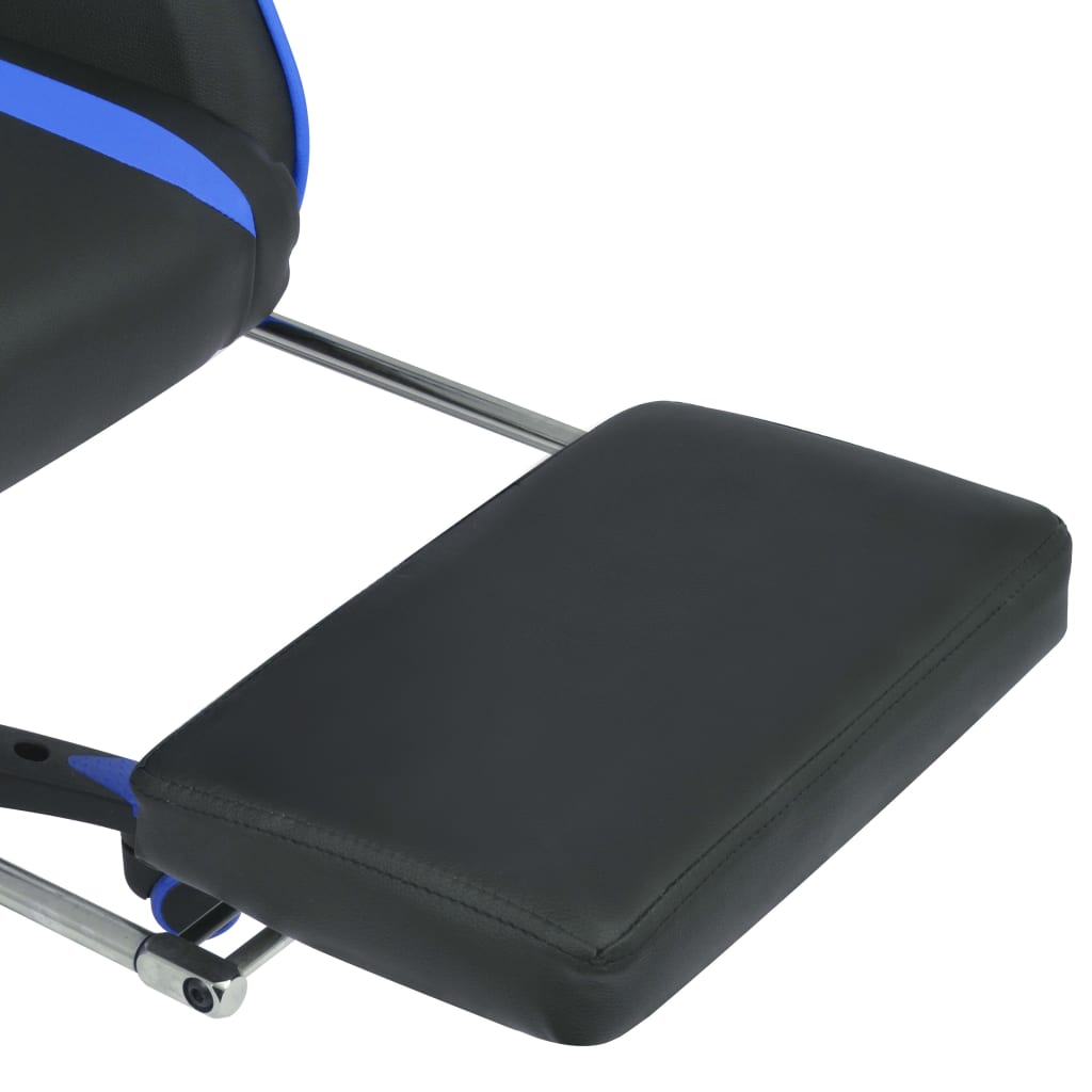 Sedia da Ufficio Racing Reclinabile con Poggiapiedi Blu - homemem39