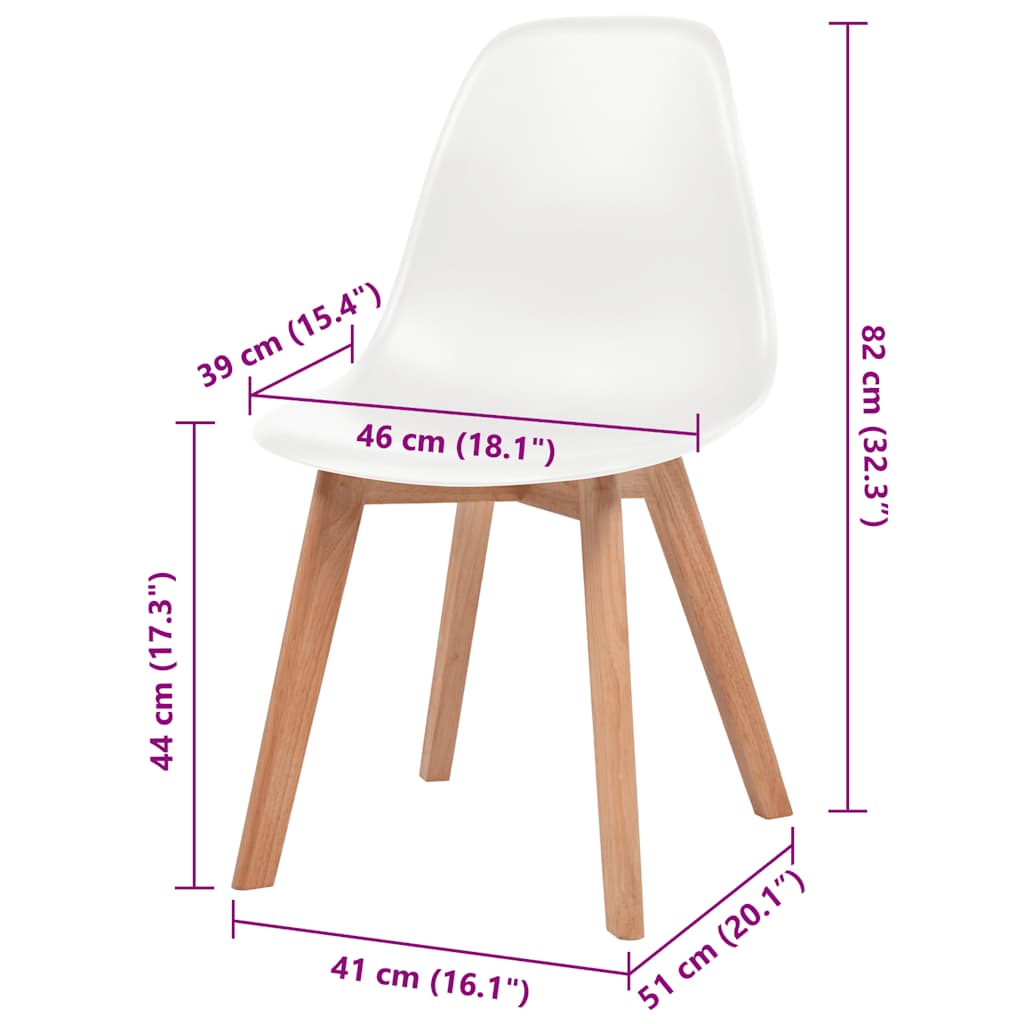 Sedie da Pranzo 4 pz Bianche in Plastica | homemem39