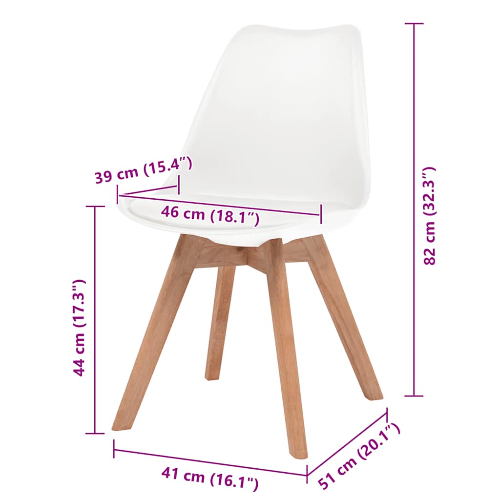Sedie da Pranzo 4 pz Bianche in Plastica | homemem39