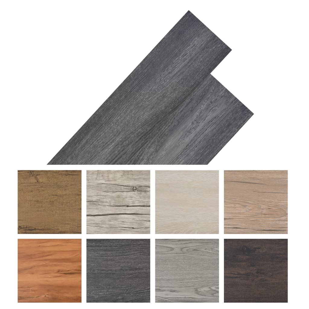 Listoni Pavimentazione Autoadesivi PVC 5,02 m² 2 mm Nero Bianco - homemem39