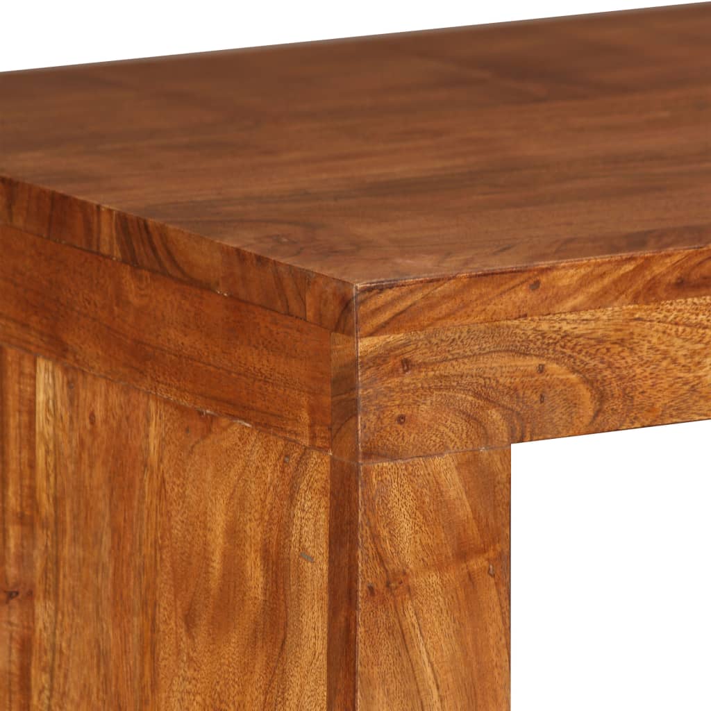 Tavolo Consolle in Legno Massello Finitura Ambra 110x40x76 cm - homemem39
