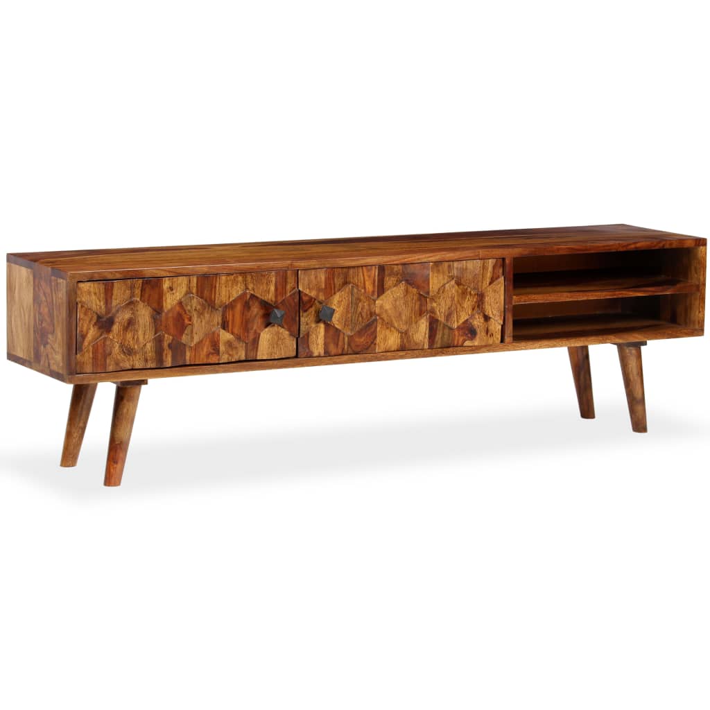 Mobile Porta TV in Legno Massello di Acacia 140x30x40 cm - homemem39