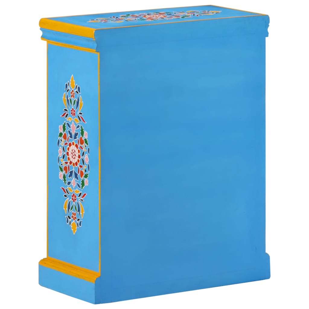 Credenza in Legno Massello di Mango Turchese Dipinta a Mano