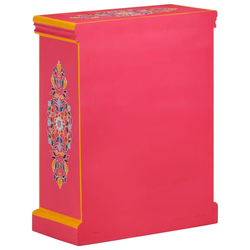 Credenza in Legno Massello di Mango Rosa Dipinta a Mano