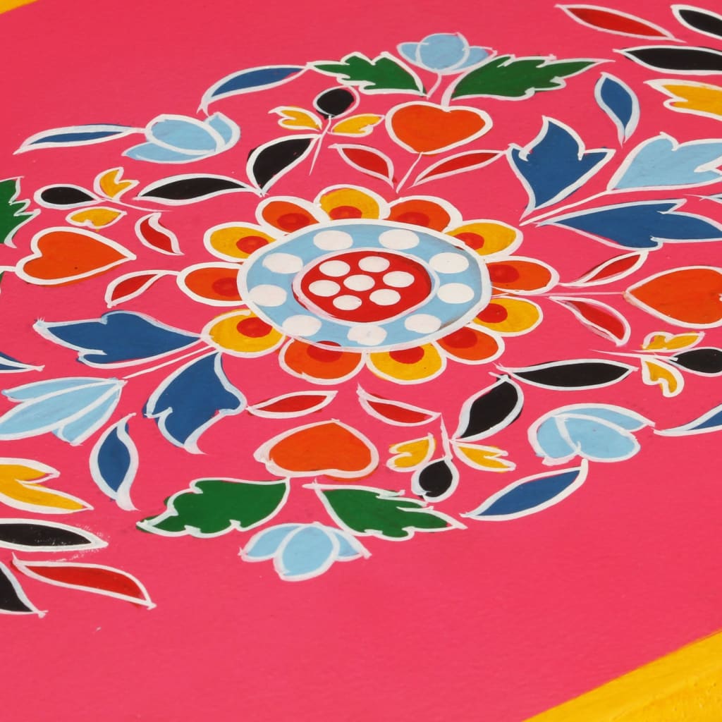 Credenza in Legno Massello di Mango Rosa Dipinta a Mano
