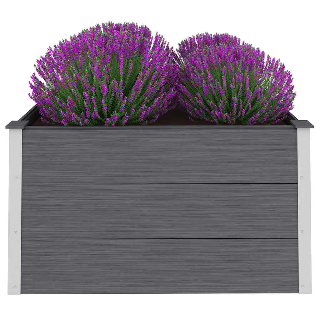 Letto Rialzato da Giardino in WPC 100x100x54 cm Grigio - homemem39
