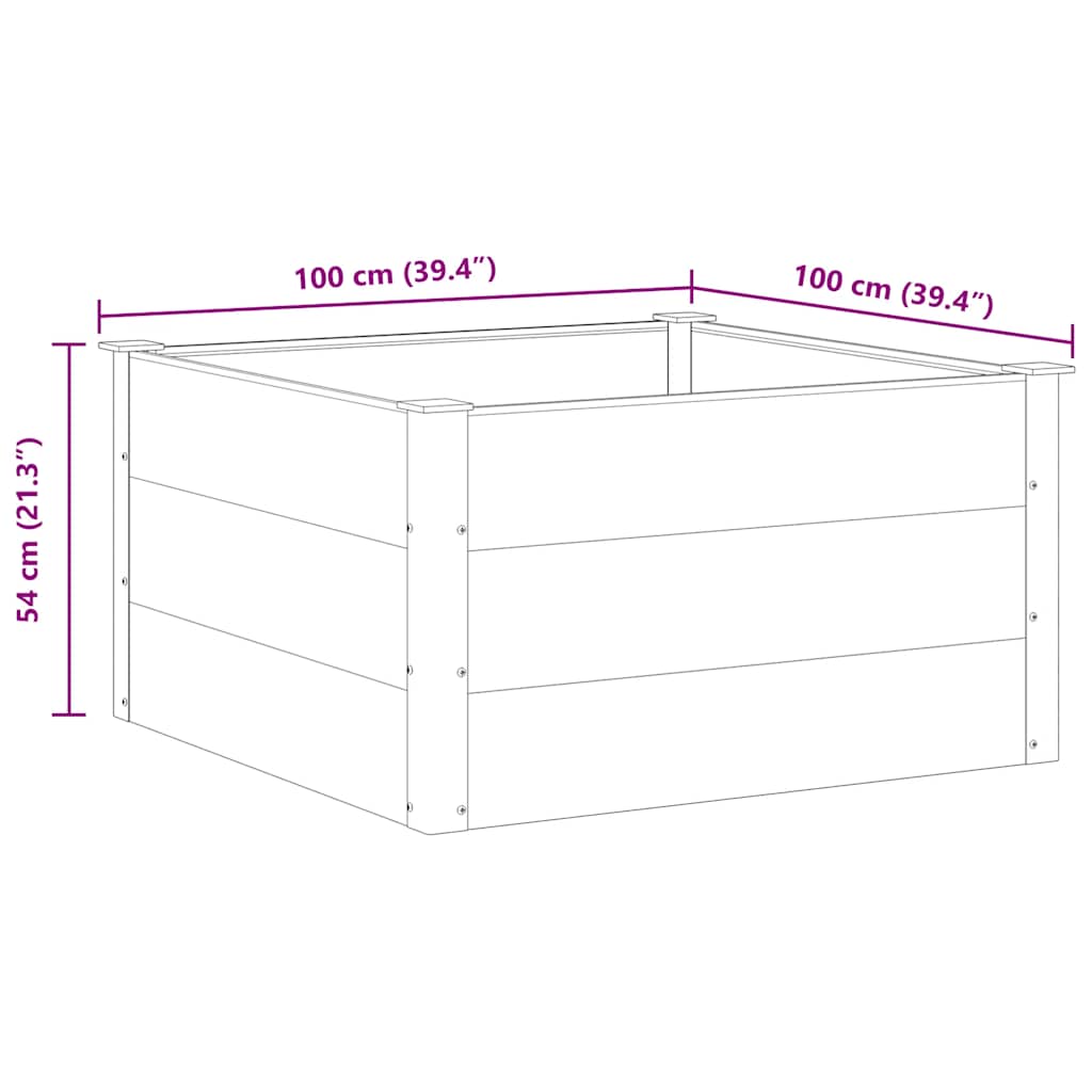 Letto Rialzato da Giardino in WPC 100x100x54 cm Grigio - homemem39