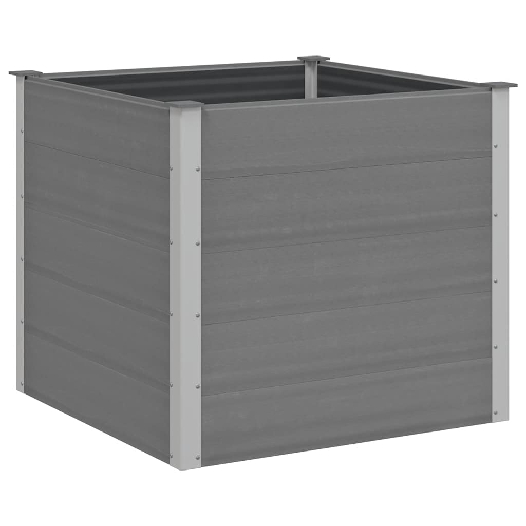 Letto Rialzato da Giardino in WPC 100x100x91 cm Grigio - homemem39