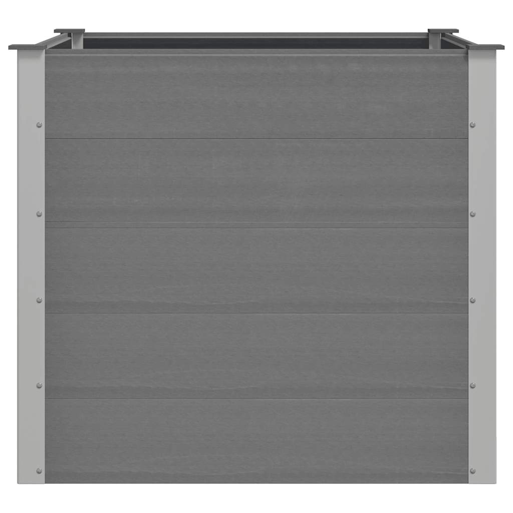 Letto Rialzato da Giardino in WPC 100x100x91 cm Grigio - homemem39
