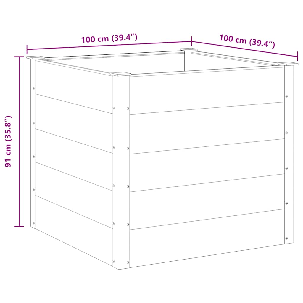 Letto Rialzato da Giardino in WPC 100x100x91 cm Grigio - homemem39