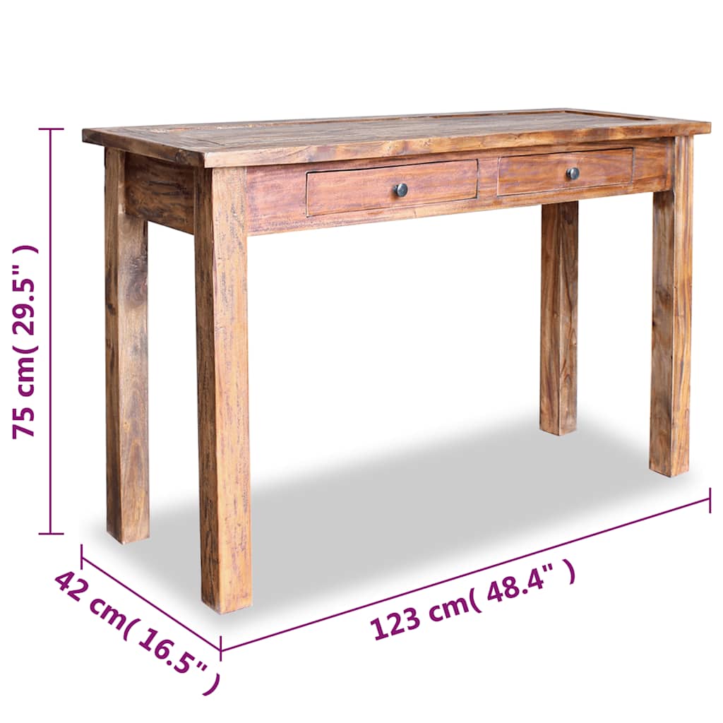 Tavolo Consolle in Legno Massello di Mogano 123x42x75 cm | homemem39